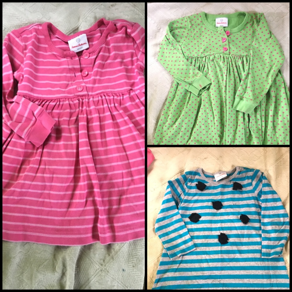 (3) Hanna Andersson play dresses - size 100 (~5T)
